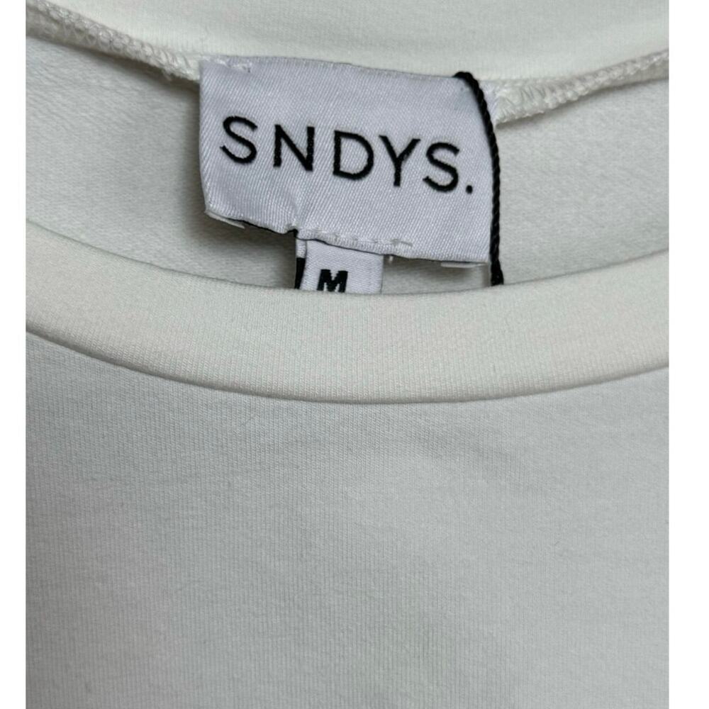 SNDYS NEW Lola Mini Dress in White Size M Jersey Cotton Blend Stretchy Unlined - Picture 12 of 13